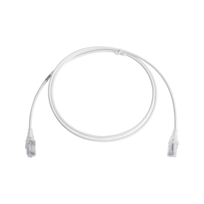 Patch Cord MC6 Modular Cat6 UTP, CM/LS0H, 5ft, Color Blanco, Diámetro Reducido (28AWG), Versión Bulk (Sin Empaque Individual)