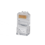 Plug RJ45 Cat5e, Para Cable UTP Calibre 22 a 26 AWG, Chapado en Oro de 50 micras