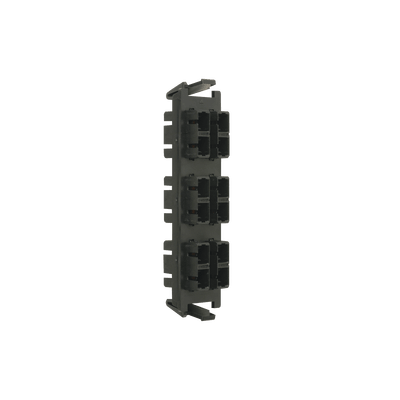 Placa acopladora de Fibra Óptica Quick-Pack, Con 6 Conectores SC Duplex (12 Fibras), Negro