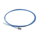 Patch Cord "Skinny" Cat6A Blindado S/FTP, 5ft, Diámetro Reducido 28 AWG, Color Azul