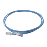 Patch Cord "Skinny" Cat6A Blindado S/FTP, 7ft, Diámetro Reducido 28 AWG, Color Azul