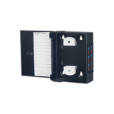Mini Caja de Conexión de Fibra Óptica, Para Montaje en Pared, Hasta 48 Puertos LC (Acepta Dos Placas Acopladoras), Color Negro