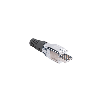 Plug TERA de 4 pares, compatible con cable multifilar de 0.48 mm (26 awg) S/FTP y F/FTP, Color negro