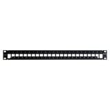 Patch Panel TERA-MAX Blindado de 24 Puertos, Modular (vacío), Plano, Color Negro, 1UR