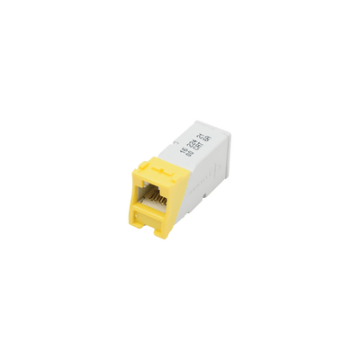 Jack Z-MAX Cat6A, UTP, Montaje híbrido en Placa de Pared (Plano y Angulado), Color Amarillo