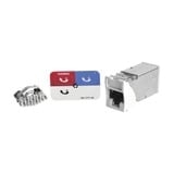 Jack Z-MAX Cat6A, Blindado, Montaje híbrido en Placa de Pared (Plano y Angulado), Color Blanco