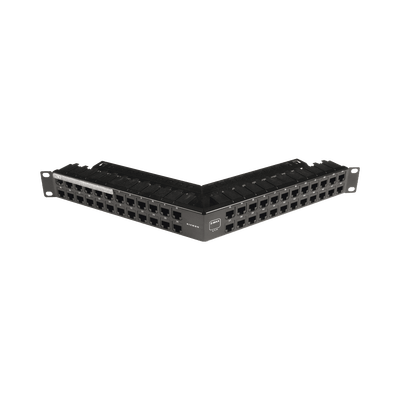 Patch Panel Z-MAX de 48 puertos, Blindado, Precargado con Jacks Categoría 6A, Angulado, 1UR