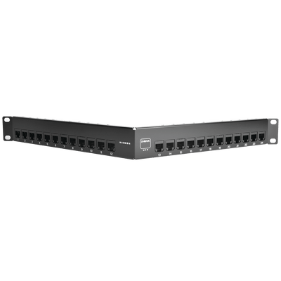 Patch Panel UTP Z-MAX de 24 puertos, Precargado con Jacks Categoría 6, Angulado, 1UR