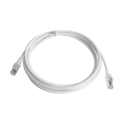 Patch Cord Z-MAX Cat6A S/FTP, CM/LS0H, 10ft, Color Blanco, Versión Bulk (Sin Empaque Individual)