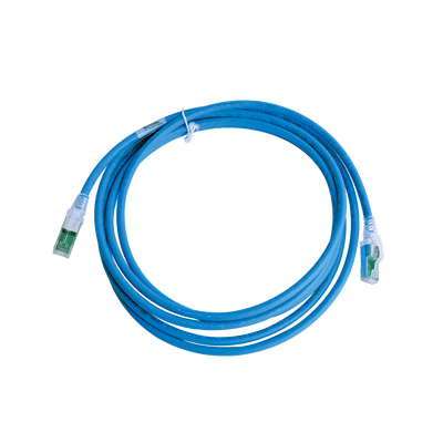 Patch Cord Z-MAX Cat6A S/FTP, CM/LS0H, 10ft, Color Azul, Versión Bulk (Sin Empaque Individual)