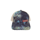 Gorra color azul y blanco con logo simrad