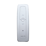 Control remoto 1 canal para motores de persiana Somfy con señal inalámbrica, instrucciones: sube, baja y detener, con posición favorita programada.