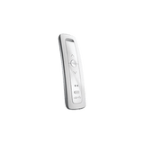 Control remoto 2 canales para motores de persiana Somfy con señal inalámbrica, instrucciones: sube, baja y detener, con posición favorita programada.