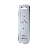 Control remoto 5 canales para motores de persiana Somfy con señal inalámbrica, instrucciones: sube, baja y detener, con posición favorita programada.