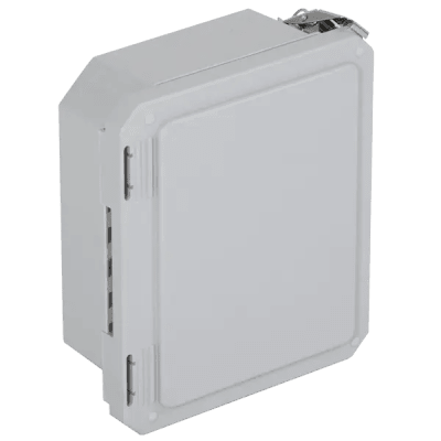 Caja Impermeable De Fibra De Vidrio, 8.77" (22.27cm) Alto x 6.77" (17.19cm) Ancho x 4.06" (10.31cm), Sin Ventanilla, Listado UL/cUL, Hecho En EE.UU, Serie EnviroArmour®