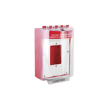 Cubierta Universal De Policarbonato Con Espaciador y Placa De Montaje Interna, Texto De Incendio En Español, Interior/Exterior, Serie Universal Stopper®