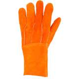 Guantes de Carnaza Largo/ Refuerzo en Palma / Resistente a Abrasión y Temperaturas Moderadas.