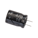 Capacitor Electrolítico de Aluminio, Radial de 470 µFd, 16 Vcc, 105 °C, 8.0 x 11 mm.