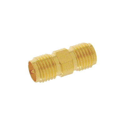 Adaptador Barril de Conector SMA Hembra a SMA Hembra Inverso, Oro/ Oro/ Teflón.