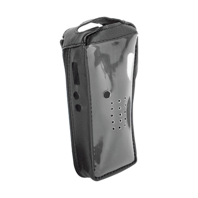 Funda Reforzada de piel con frente transparente para radios TK-2212, TK-2212L, TK-3212 y TK-3212L.