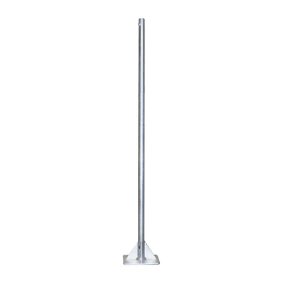 Mástil de 2 metros de 2" Diámetro, con Opresor, Base Soldada . Galvanizado por Inmersión en Caliente.