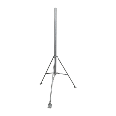 Mástil de 2" x 1.5 metros con Tripie para Instalación en losa. Acero Galvanizado en Caliente.