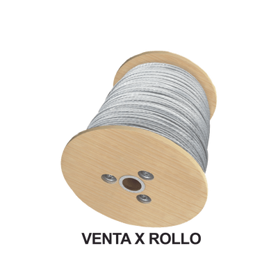 Rollo de Retenida de 1/8" de Acero Galvanizado 7 Hilos (2000 metros).
