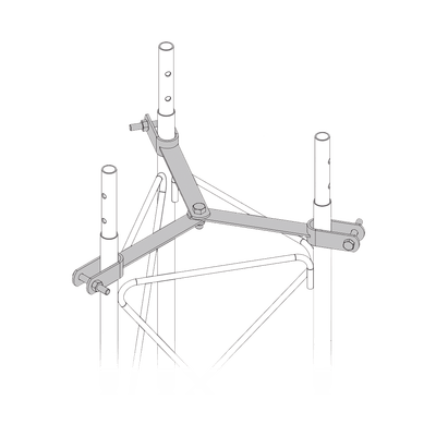 Brida para sujeción de retenida compatible con tramos STZ90G, Galvanizado por Inmersión en Caliente.