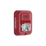 Sirena con Lámpara Estroboscópica a 2 Hilos, Montaje en Pared, Color Rojo, Configuración Estroboscópica Seleccionable y Texto en Español, Nuevo Diseño Moderno y Elegante y Menor Consumo de Corriente