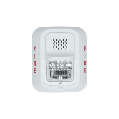 Sirena con Lámpara Estroboscópica a 2 Hilos, Montaje en Pared, Color Blanco, Configuración Estroboscópica Seleccionable, Nuevo Diseño Moderno y Elegante y Menor Consumo de Corriente