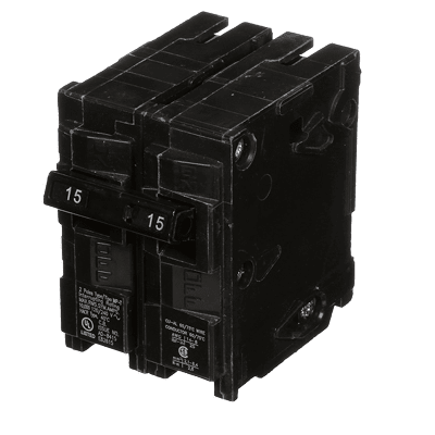 Interruptor automático enchufable tipo QP 2 polos, 15 amp