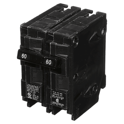 Interruptor automático enchufable tipo QP 2 polos, 60 amp