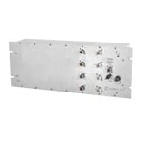 Multiacoplador UHF, 806-960 MHz, 8 puertos, 0-18 dB de Ganancia, 40 MHz, Montaje Rack 19", N Hembras.