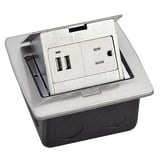 Caja de piso cuadrada con 2 puertos USB y contacto eléctrico (11000-21203)