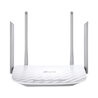 Router Inalámbrico doble banda AC, 2.4 GHz y 5 GHz Hasta 1200 Mbps, 4 antenas externas omnidireccional, 4 Puertos LAN 10/1000 Mbps, 1 Puerto WAN 10/1000 Mbps
