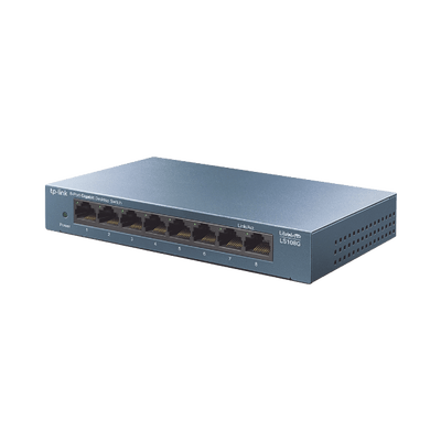 Switch de escritorio Gigabit de 8 puertos 10/100/1000Mbps, carcasa metálica