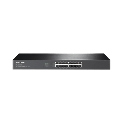 Switch no administrable de 16 puertos 10/100 Mbps para montaje en rack