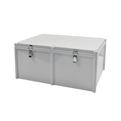 Gabinete Plástico para Exterior (IP65) de 560 X 380 x 265 mm Cierre por broche.