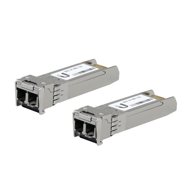 UFiber Módulo SFP+ 10G, transceptor MiniGibic MultiModo 10 Gbps, distancia 300m, conectores LC, paquete de 2 piezas