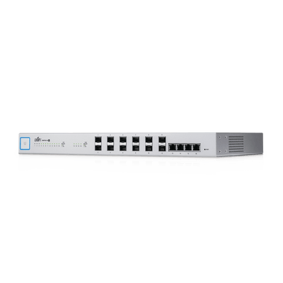 UniFi Switch 16 XG, Capa 2 de 12 puertos SFP+ 10 Gb + 4 puertos 10G Base-T (RJ-45)