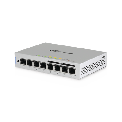 Switch UniFi Administrable capa 2 de 8 puertos Gigabit (4 Puertos Gigabit PoE 802.3af y 4 puertos Gigabit ethernet) 60W