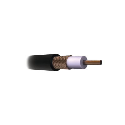 CABLE COAXIAL RG11/U, 305 MTS, BOBINA DE 305 MTS COLOR NEGRO, AWG 14 AISLAMIENTO ESPUMADO, BLINDAJE DE ALUMINIO AL 60%, APLICACION INTEMPERIE PARA VIDEO VIGILANCIA
