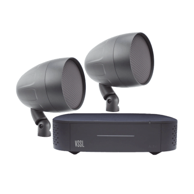 KIT Amplificador VSSL A1X | 2 Bocinas Acoustiscape TruAudio Modelo AS2T | IP66