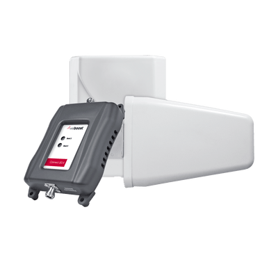 Kit repetidor Doble Banda para cobertura celular, especial para 3G (H+) y 2G (E), cubre áreas de hasta 800m²;. 70 dB de ganancia máxima. Bandas de frecuencia de 850MHz (Banda 5 o GSM850) y 1900MHz (Banda 2 o PCS1900).