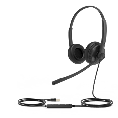 Diadema Alámbrica UH34 Dual de Yealink USB Compatible con Teléfonos IP y Computadoras.