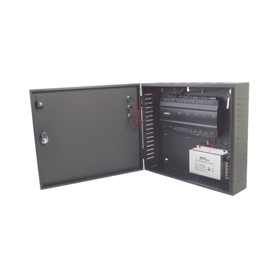 Controlador de acceso / 4 PUERTAS / Biometría Integrada / Hasta 3,000 Huellas / 30,000 Tarjetas / Incluye Gabinete y Fuente de Alimentación 12Vcc/5A compatible con ZKACCESS 3.5