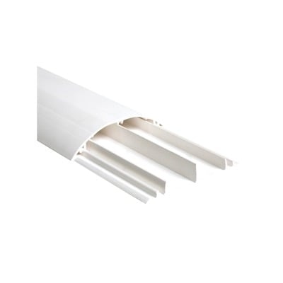 Ducto media caña color blanco de dos vias, de PVC auto extinguible, 90.5 x 19.7 x 1220mm (9400-01250)