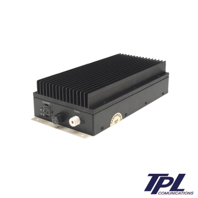 Amplificador para radios móviles, 400-512 MHz, (En sub-bandas de 20 MHz), potencia de entrada / salida de 1-4 W / 10-50 W.