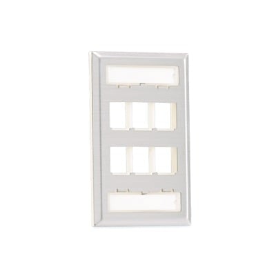 Placa de Pared Vertical, Salida Para 6 Puertos Keystone, Con Espacios Para Etiquetas, de Acero Inoxidable