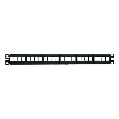 Panel de Parcheo Modular Keystone (Sin Conectores), de 24 Puertos, Espacio Para Identificación con Etiqueta Adhesiva, 1UR